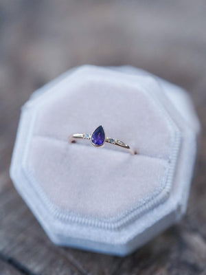 Custom Purple Sapphire Ring in Gold- Gardens of the Sun | Ethical Jewelry
