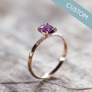 Custom Purple Sapphire Ring in Gold- Gardens of the Sun | Ethical Jewelry