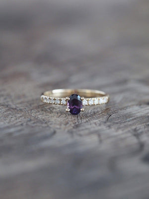 Custom Purple Sapphire Ring in Gold- Gardens of the Sun | Ethical Jewelry
