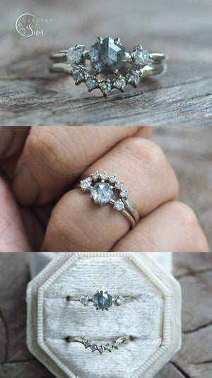 Custom Rose Cut Hexagon Diamond Ring - Gardens of the Sun | Ethical Jewelry