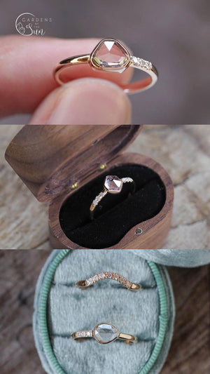 Custom Rose Cut Montana Sapphire Ring in Gold - Gardens of the Sun | Ethical Jewelry