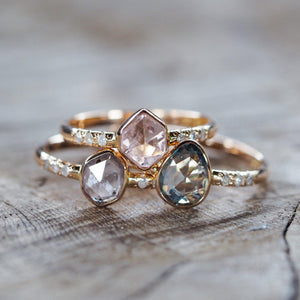 Custom Rose Cut Montana Sapphire Ring in Gold - Gardens of the Sun | Ethical Jewelry