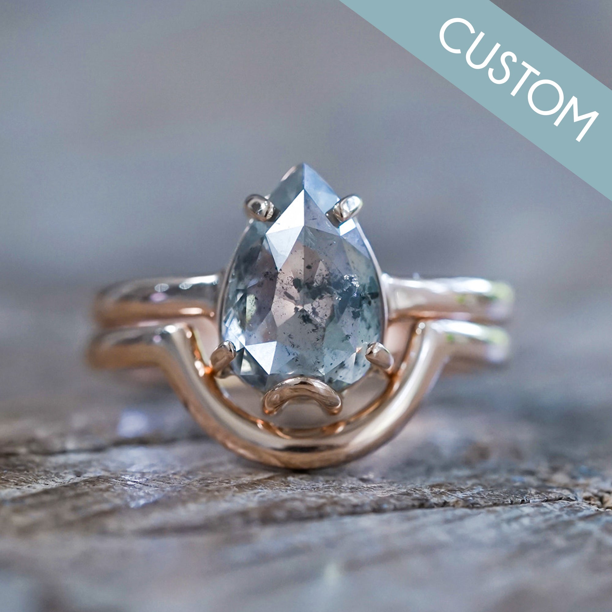 Custom Rose Cut Diamond Engagement Rings