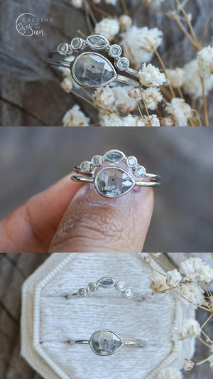 Custom Rose Cut Pear Diamond Ring - Gardens of the Sun | Ethical Jewelry