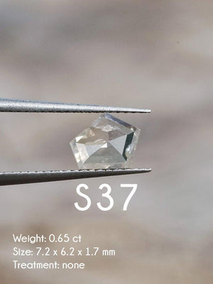 Custom Rose Cut Shield Diamond Ring - Gardens of the Sun | Ethical Jewelry