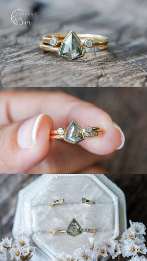 Custom Shield Diamond Ring in Gold - Gardens of the Sun | Ethical Jewelry