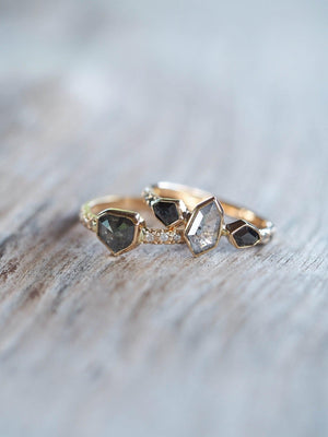 Custom Shield Diamond Ring in Gold - Gardens of the Sun | Ethical Jewelry