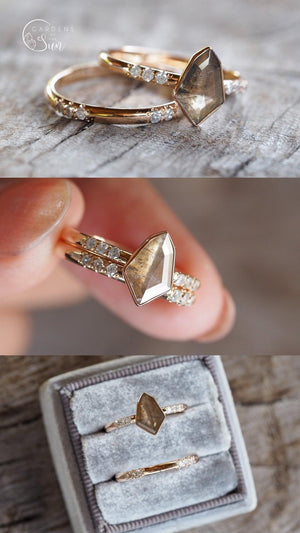 Custom Shield Diamond Ring in Gold - Gardens of the Sun | Ethical Jewelry