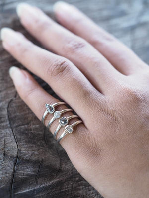 Custom Small Diamond Ring in Silver - Gardens of the Sun | Ethical Jewelry