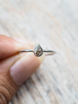 Custom Small Diamond Ring in Silver - Gardens of the Sun | Ethical Jewelry
