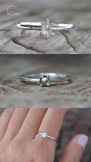 Custom Small Diamond Ring in Silver - Gardens of the Sun | Ethical Jewelry