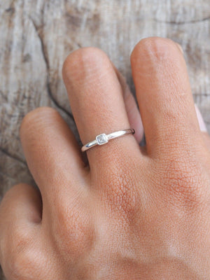 Custom Small Diamond Ring in Silver - Gardens of the Sun | Ethical Jewelry