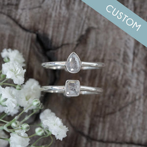 Custom Small Diamond Ring in Silver - Gardens of the Sun | Ethical Jewelry