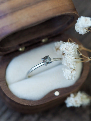 Custom Small Diamond Ring in Silver - Gardens of the Sun | Ethical Jewelry