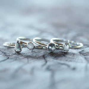 Custom Small Diamond Ring in Silver - Gardens of the Sun | Ethical Jewelry