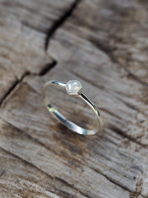 Custom Small Diamond Ring in Silver - Gardens of the Sun | Ethical Jewelry