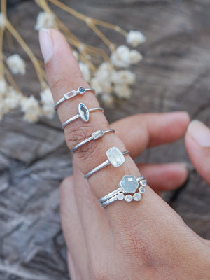 Dainty Aquamarine Ring - Gardens of the Sun | Ethical Jewelry