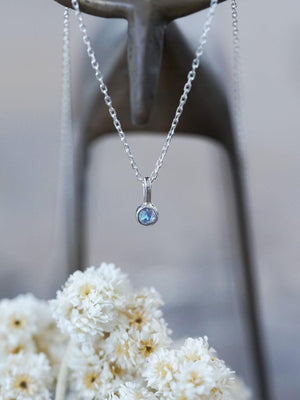 Dainty Rainbow Moonstone Necklace - Gardens of the Sun | Ethical Jewelry