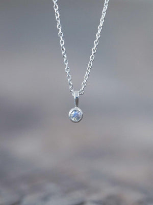Dainty Rainbow Moonstone Necklace - Gardens of the Sun | Ethical Jewelry