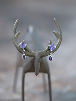 Dangling Amethyst Earrings - Gardens of the Sun | Ethical Jewelry