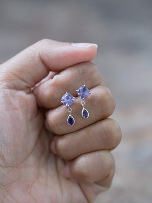 Dangling Amethyst Earrings - Gardens of the Sun | Ethical Jewelry