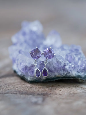 Dangling Amethyst Earrings - Gardens of the Sun | Ethical Jewelry