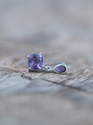 Dangling Amethyst Earrings - Gardens of the Sun | Ethical Jewelry