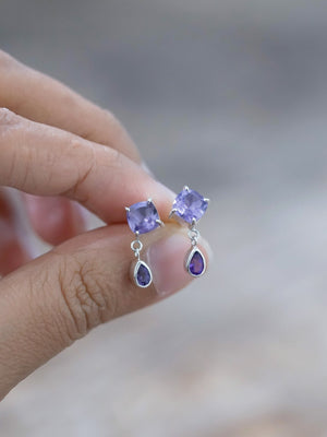 Dangling Amethyst Earrings - Gardens of the Sun | Ethical Jewelry