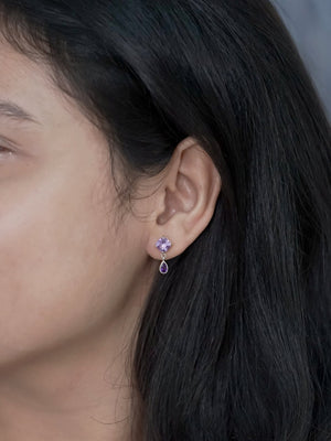 Dangling Amethyst Earrings - Gardens of the Sun | Ethical Jewelry