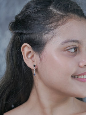 Dark Matter Spinel, Amethyst and Opal Earrings - Gardens of the Sun | Ethical Jewelry