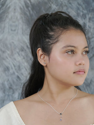 Dark Matter Spinel, Amethyst and Opal Necklace - Gardens of the Sun | Ethical Jewelry