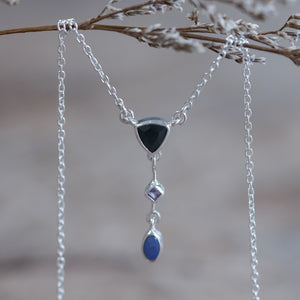 Dark Matter Spinel, Amethyst and Opal Necklace - Gardens of the Sun | Ethical Jewelry
