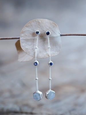 Day Constellation Moonstone and Iolite Earrings - Gardens of the Sun | Ethical Jewelry