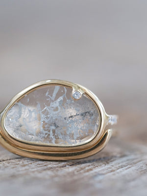 Diamond Slice Ring Set in Ethical Gold - Gardens of the Sun | Ethical Jewelry
