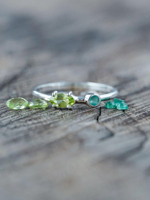 Emerald and Peridot Ring - Gardens of the Sun | Ethical Jewelry