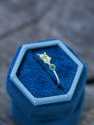 Emerald and Peridot Ring - Gardens of the Sun | Ethical Jewelry