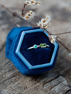 Emerald and Peridot Ring - Gardens of the Sun | Ethical Jewelry