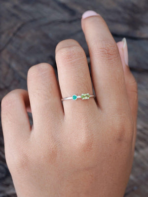 Emerald and Peridot Ring - Gardens of the Sun | Ethical Jewelry