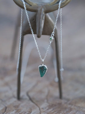 Emerald Leaf and Garnet Necklace - Gardens of the Sun | Ethical Jewelry