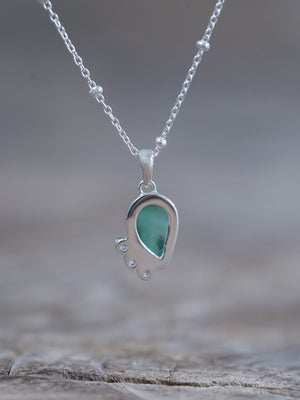 Emerald Leaf and Pink Sapphire Necklace - Gardens of the Sun | Ethical Jewelry