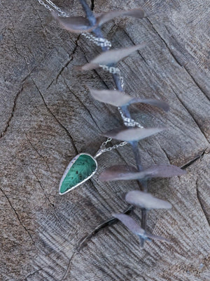 Emerald Leaf and Sapphire Necklace - Gardens of the Sun | Ethical Jewelry