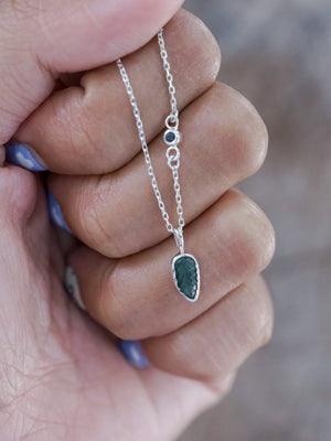 Emerald Leaf and Sapphire Necklace - Gardens of the Sun | Ethical Jewelry