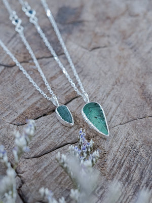 Emerald Leaf and Sapphire Necklace - Gardens of the Sun | Ethical Jewelry