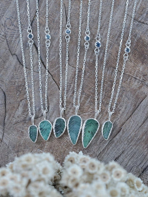 Emerald Leaf and Sapphire Necklace - Gardens of the Sun | Ethical Jewelry