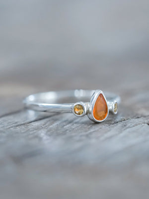 Fire Opal and Citrine Ring - Gardens of the Sun | Ethical Jewelry