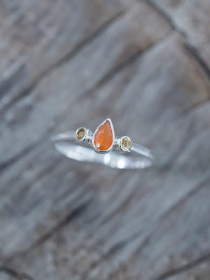 Fire Opal and Citrine Ring - Gardens of the Sun | Ethical Jewelry