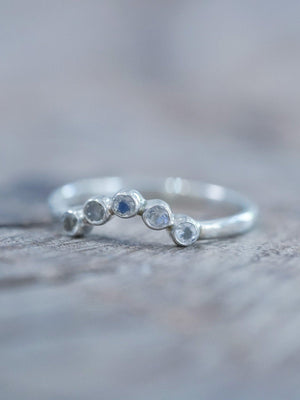 Five Rainbow Moonstone Nesting Ring - Gardens of the Sun | Ethical Jewelry