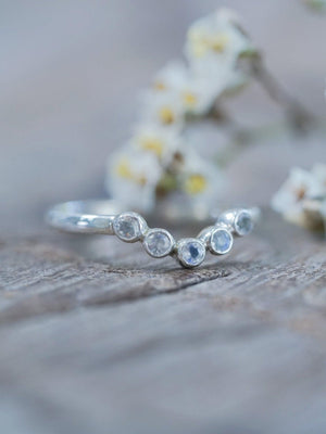 Five Rainbow Moonstone Nesting Ring - Gardens of the Sun | Ethical Jewelry