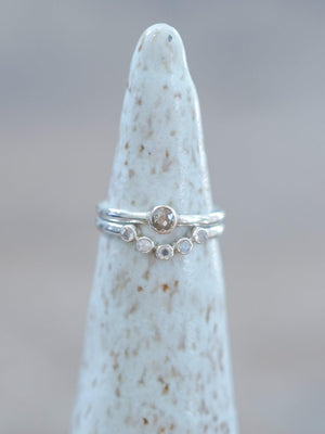 Five Rainbow Moonstone Nesting Ring - Gardens of the Sun | Ethical Jewelry