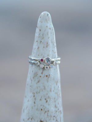 Five Rainbow Moonstone Nesting Ring - Gardens of the Sun | Ethical Jewelry